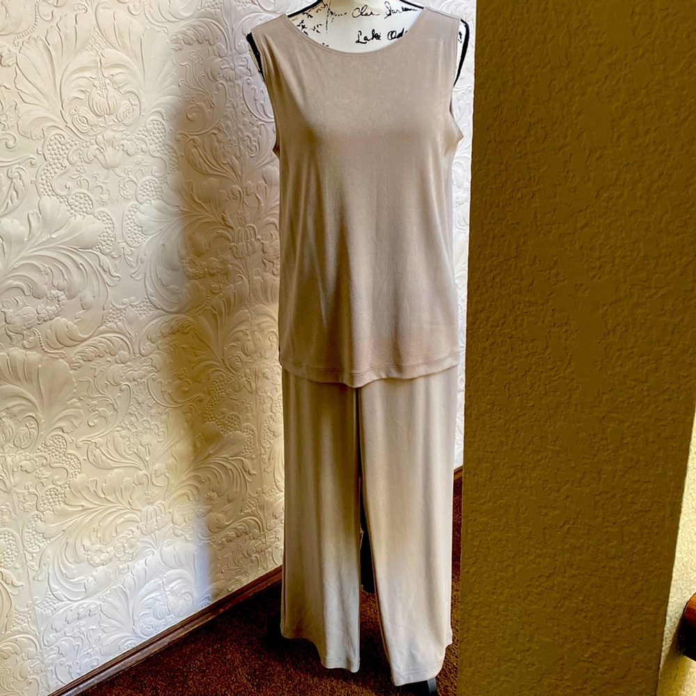 Chicos Travelers champagne tank and pants